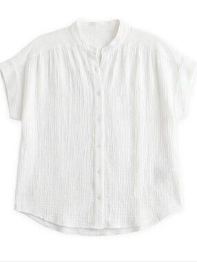 Emme Mama Button Down Top in Cotton Gauze | Cream